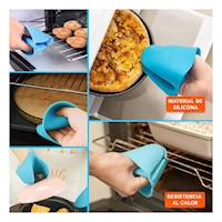 Accesorios Comodos de Silicona Celeste para Uso en Casa 7,3x9,5cm Y+Post It